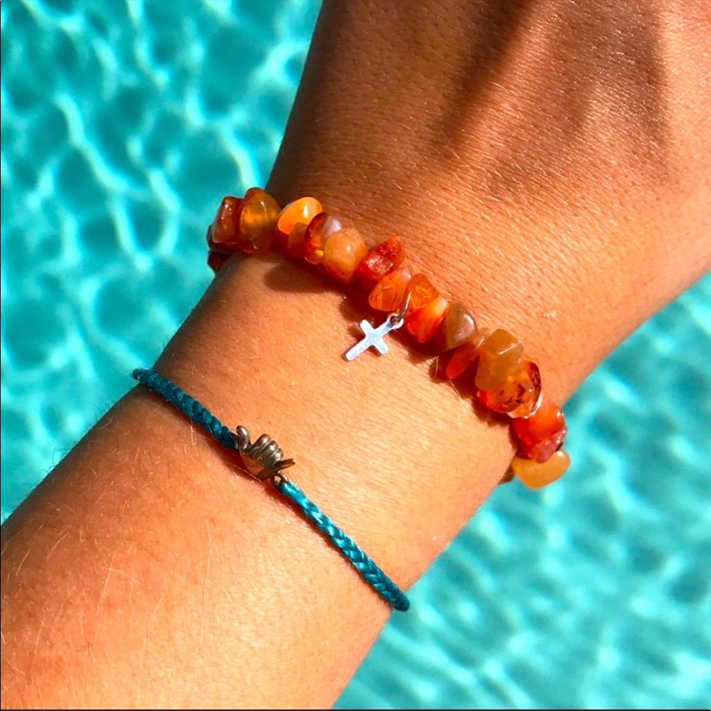 Beautiful Handmade Cross Stone Bracelet